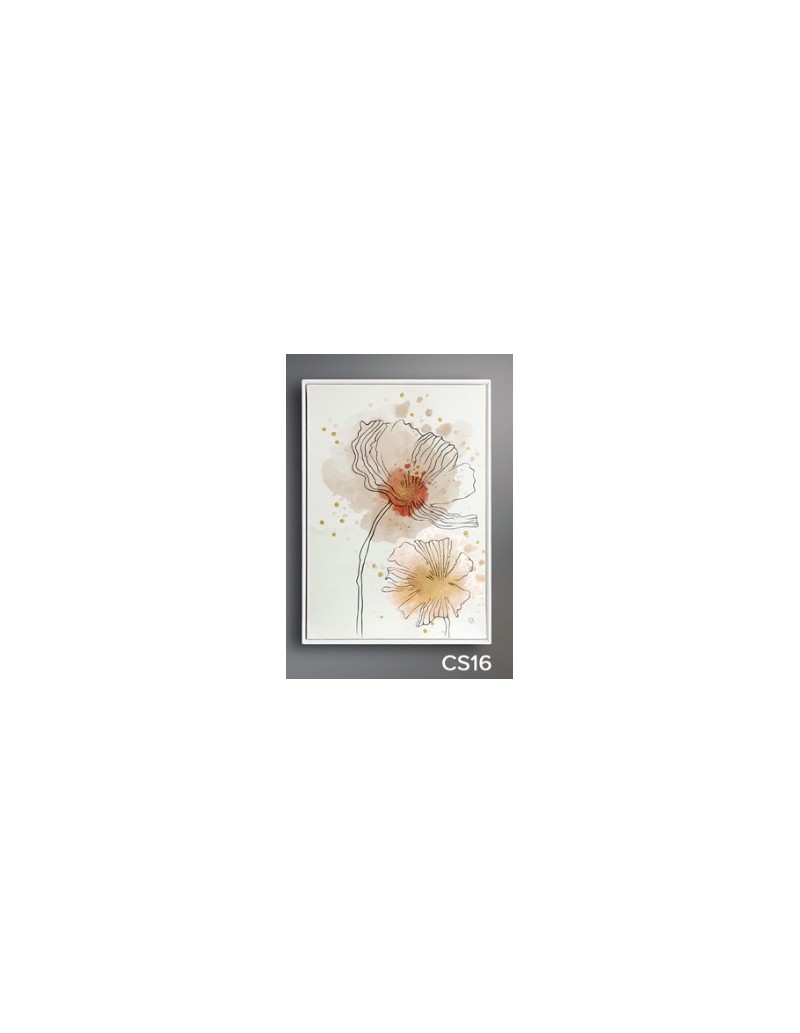 Set 3 quadri astratti fiori e innamorati in tinte pastello, cornice bianca, 50x70 cm | Quadri & Quadri -QUADRI & QUADRI
