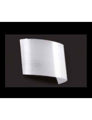 Applique Linea 18x22 in vetro bianco lucido a righe e cromo, E27 | GM Illuminazione -GM ILLUMINAZIONE