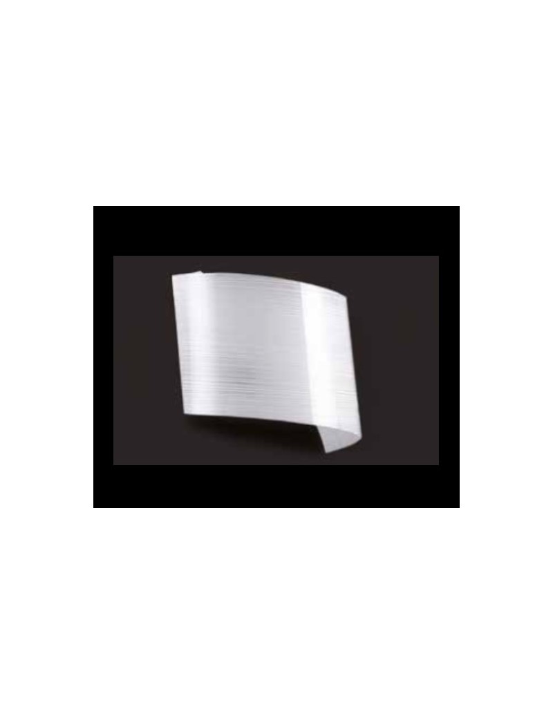 Applique Linea 18x22 in vetro bianco lucido a righe e cromo, E27 | GM Illuminazione -GM ILLUMINAZIONE