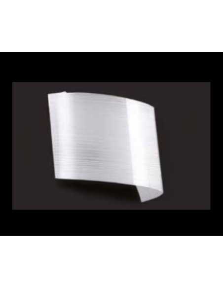 Applique Linea 18x22 in vetro bianco lucido a righe e cromo, E27 | GM Illuminazione -GM ILLUMINAZIONE