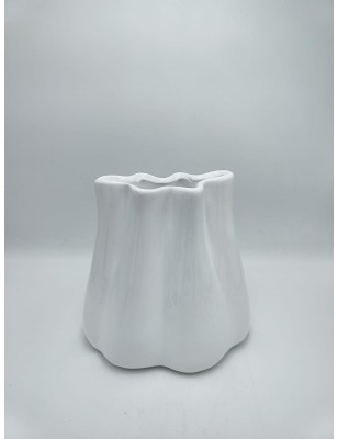 Vaso Onda in ceramica bianco lucido, H 24 cm | Profili -PROFILI