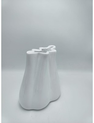 Vaso Onda in ceramica bianco lucido, H 24 cm | Profili -PROFILI 2
