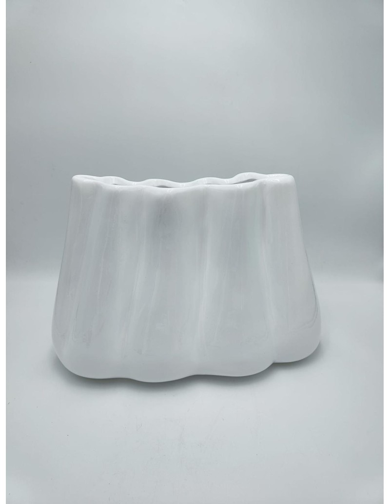 Vaso Onda in ceramica bianco lucido, H 26 cm | Profili -PROFILI