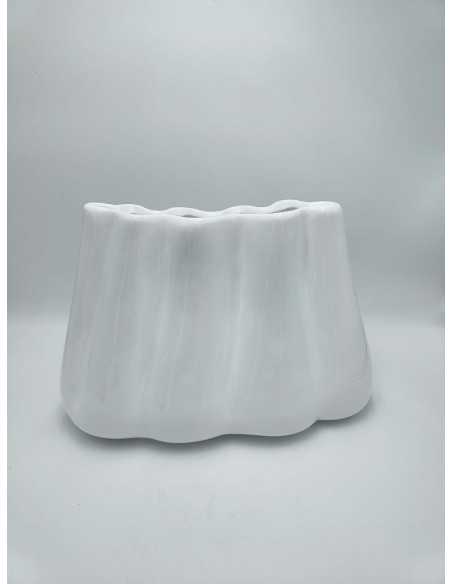 Vaso Onda in ceramica bianco lucido, H 26 cm | Profili -PROFILI