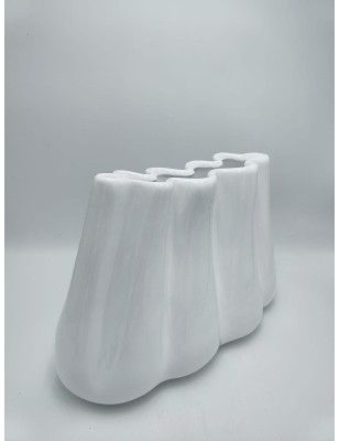 Vaso Onda in ceramica bianco lucido, H 26 cm | Profili -PROFILI 2