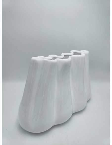 Vaso Onda in ceramica bianco lucido, H 26 cm | Profili -PROFILI