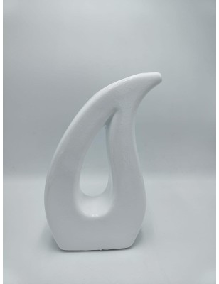 Vaso Goccia Curva in ceramica bianco lucido, H 26,5 cm | Profili -PROFILI