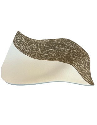 Centrotavola foglia in ceramica beige e marrone, 40x27 cm | Profili -PROFILI