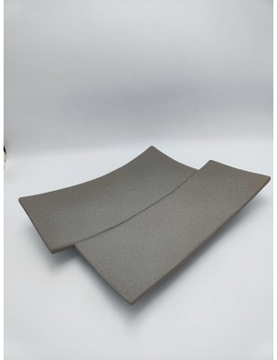 Centrotavola moderno in ceramica grigia, 37x27 cm | Profili -PROFILI