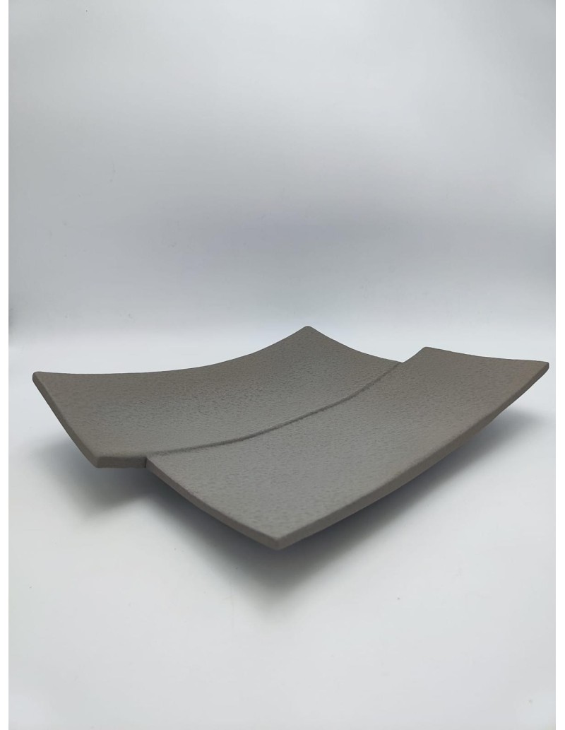 Centrotavola moderno in ceramica grigia, 37x27 cm | Profili -PROFILI