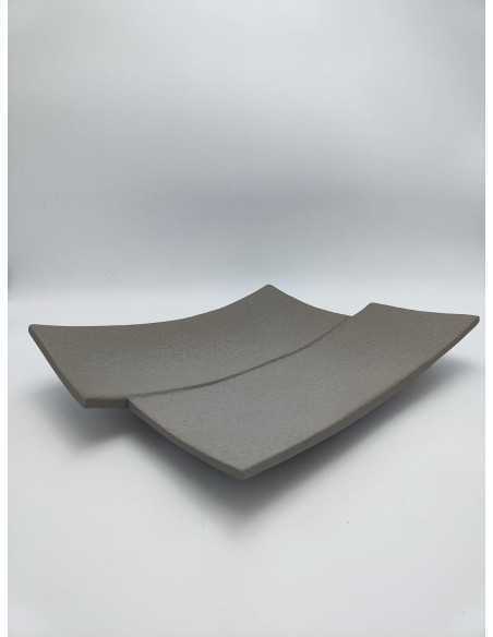 Centrotavola moderno in ceramica grigia, 37x27 cm | Profili -PROFILI