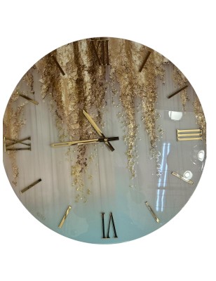 Orologio da parete Milos Ø 60 cm in resina effetto marmo con sfumature oro | Artidea -ARTIDEA