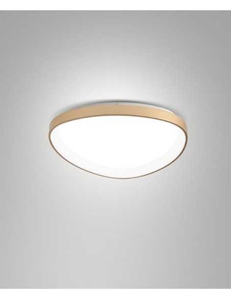 Plafoniera LED Quirk anello Ø 60 in ottone satinato, 56 W dimmerabile | Fabas Luce -FABAS LUCE