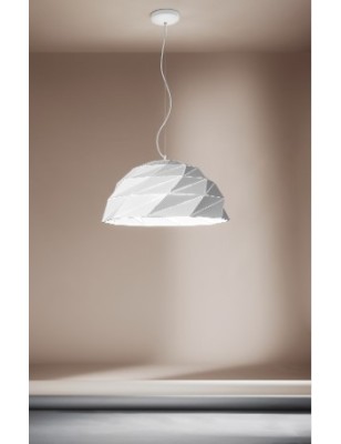Sospensione Tilt Ø 56 in metallo bianco con paralume tagliato al laser, 3xE27 | Perenz -PERENZ