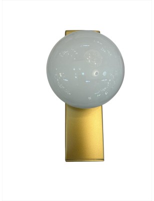 Applique LED Boma con sfera bianca Ø 12 cm e base oro, 7 W 3000K | Elesi Luce -ELESI LUCE
