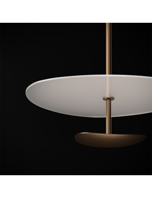 Sospensione LED a plettro Ø 57 in vetro satinato e bronzo, 40 W 3000 K | Elesi Luce -ELESI LUCE