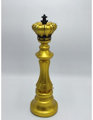 Scultura Regina degli scacchi in resina nero e oro, H 37 cm | Mauro Ferretti -MAURO FERRETTI