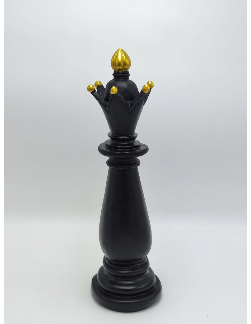 Scultura Alfiere degli scacchi in resina nero e oro, H 38,5 cm | Mauro Ferretti -MAURO FERRETTI
