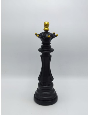 Scultura Re degli scacchi in resina nero e oro, H 40 cm | Mauro Ferretti -MAURO FERRETTI