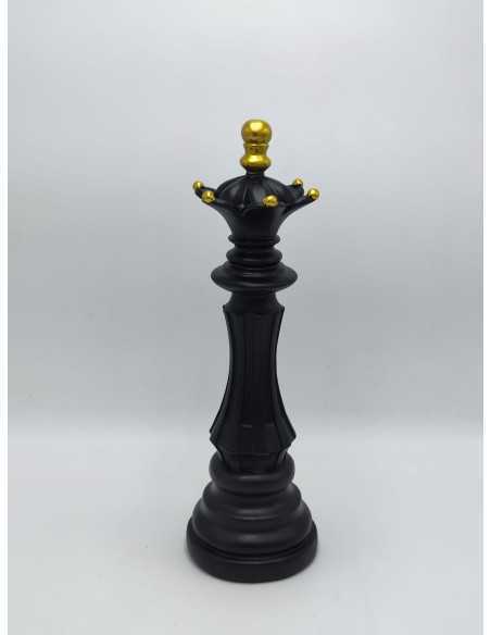 Scultura Re degli scacchi in resina nero e oro, H 40 cm | Mauro Ferretti -MAURO FERRETTI