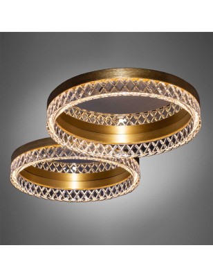 Plafoniera LED Regina a cerchi in acrilico specchiato oro satinato, 40 W 3000 K | Illuminati -ILLUMINATI