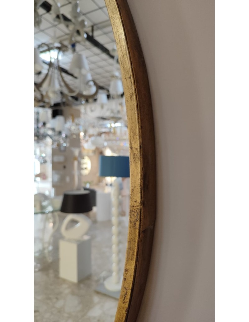 Specchio rotondo Front Of Ø 100 cm con cornice in metallo oro anticato | Innova Living -INNOVA LIVING