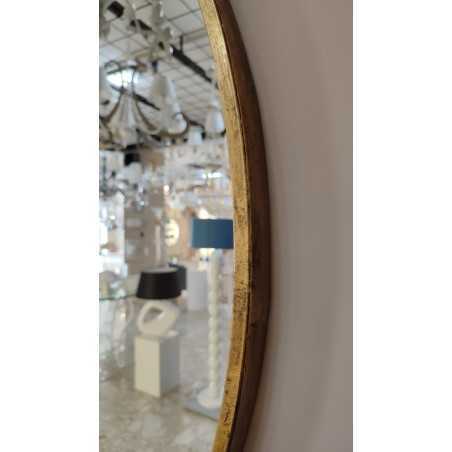 Specchio rotondo Front Of Ø 100 cm con cornice in metallo oro anticato | Innova Living -INNOVA LIVING