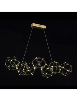 Lampada a sospensione LED Lucciola in metallo oro con asticine, L 94,5 cm | Illuminati -ILLUMINATI