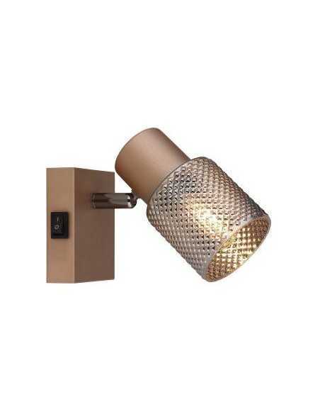 Faretto Satella a 1 luce orientabile in metallo caffè e vetro fumé, E14 | Globo Lighting -GLOBO LIGHTING