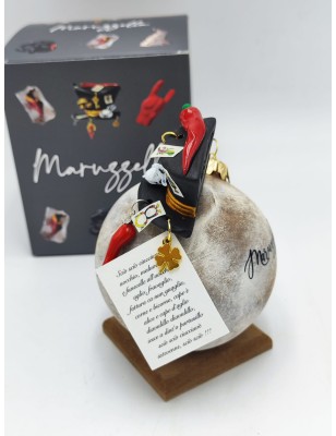 Pallina di Natale bianca con cappello portafortuna in ceramica 14 cm | Maruzzella Ceramiche -MARUZZELLA CERAMICHE 2
