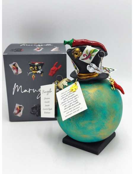 Pallina di Natale verde ottanio con cappello in ceramica 18 cm | Maruzzella Ceramiche -MARUZZELLA CERAMICHE