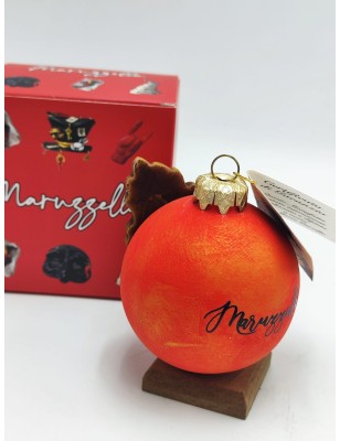 Pallina di Natale piccola rossa con cuore di Gesù in ceramica fatta a mano | Maruzzella -MARUZZELLA CERAMICHE 2