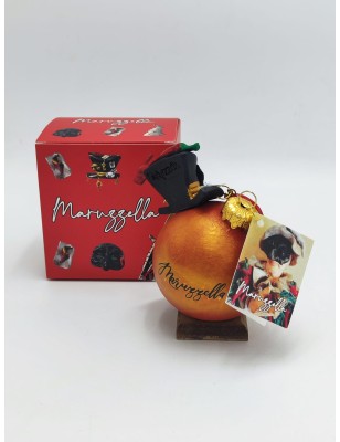 Pallina di Natale rossa con cappello portafortuna in ceramica 12 cm | Maruzzella Ceramiche -MARUZZELLA CERAMICHE