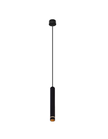 Sospensione cilindrica Split in alluminio nero con interni argento e oro, GU10 | Mantra -MANTRA
