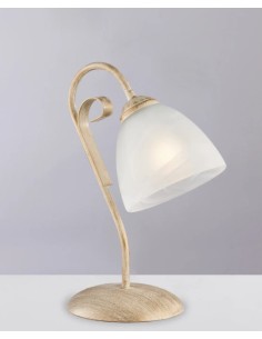 Lampada da comodino Forgiato in ferro battuto avorio e oro, Ø 23 cm, E14 | Bonetti Illumina -BONETTI ILLUMINA 2
