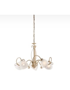Lampadario Forgiato a 5 luci in ferro laccato avorio e oro, Ø 64 cm | Bonetti Illumina -BONETTI ILLUMINA 2