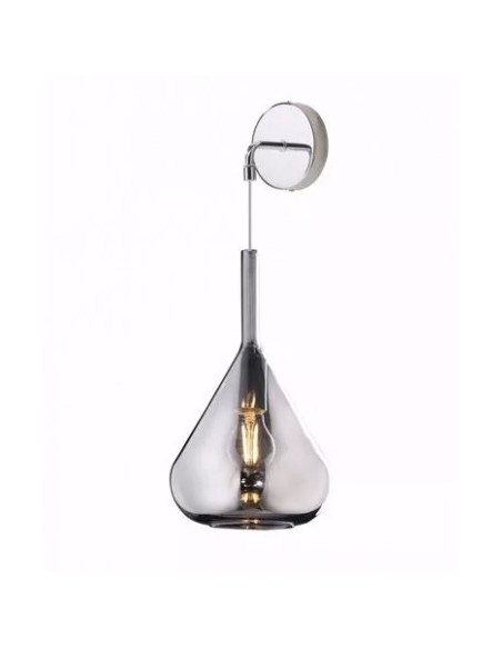 Applique Kona con braccio e cavo regolabile in cromo e vetro pirex fumé, E27 | Top Light -TOP LIGHT