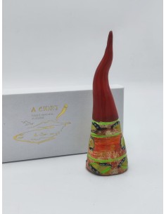Corno rosso con sfumature smaltate multicolore in ceramica, con scatola (CDM-dec E) | A Ciort -A CIORT 2