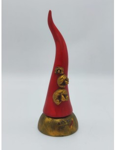 Corno rosso con maschere di Pulcinella oro in ceramica dipinta a mano | A Ciort -A CIORT 2