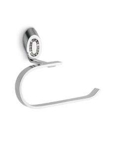 Portarotolo da parete Osiride in ottone cromato con strass bianchi | Flab -FLAB 2