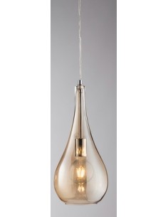 Lampada a sospensione Noemi a goccia in vetro ambra e cromo, E27 | GM Illuminazione -GM ILLUMINAZIONE 2