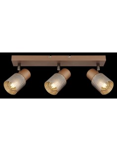 Faretto Satella a 3 luci orientabili in metallo caffè e vetro fumé, 41 cm, E14 | Globo Lighting -GLOBO LIGHTING 2