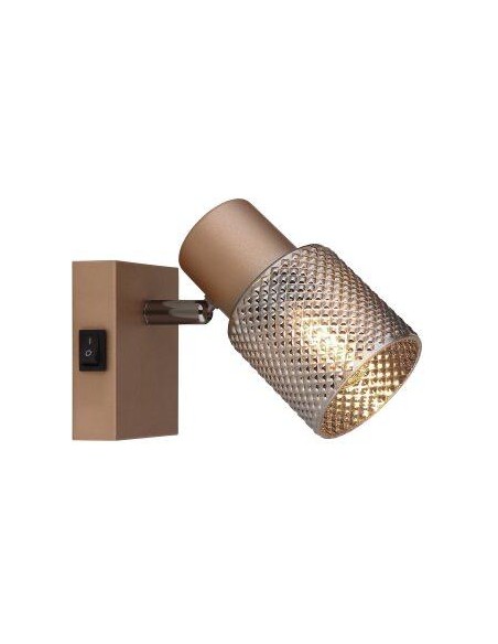 Faretto Satella a 1 luce orientabile in metallo caffè e vetro fumé, E14 | Globo Lighting -GLOBO LIGHTING