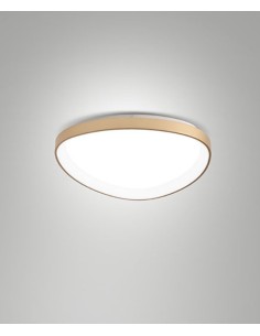 Plafoniera LED Quirk anello Ø 60 in ottone satinato, 56 W dimmerabile | Fabas Luce -FABAS LUCE 2