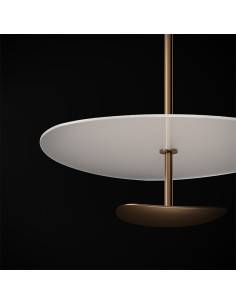 Sospensione LED a plettro Ø 57 in vetro satinato e bronzo, 40 W 3000 K | Elesi Luce -ELESI LUCE 2