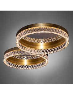 Plafoniera LED Regina a cerchi in acrilico specchiato oro satinato, 40 W 3000 K | Illuminati -ILLUMINATI 2