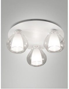 Plafoniera Lila in metallo e vetro borosilicato trasparente, Ø 40 cm, E14 | Fabas Luce -FABAS LUCE 2