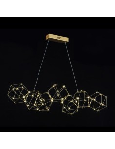 Lampada a sospensione LED Lucciola in metallo oro con asticine, L 94,5 cm | Illuminati -ILLUMINATI 2