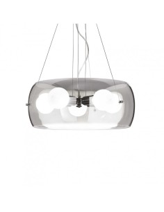 Sospensione Audi-10 SP5 Ø 48,5 in vetro soffiato fumè e metallo cromato, 5 x E27 | Ideal Lux -IDEAL LUX 2