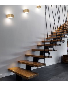 Applique Dado compatta a biemissione in finitura oro satinato, GX53 | Elesi Luce -ELESI LUCE 2